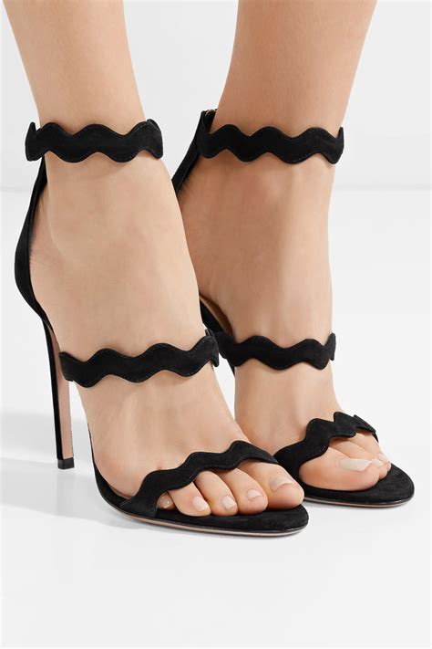 prada scalloped suede heels|Prada shoes high heels.